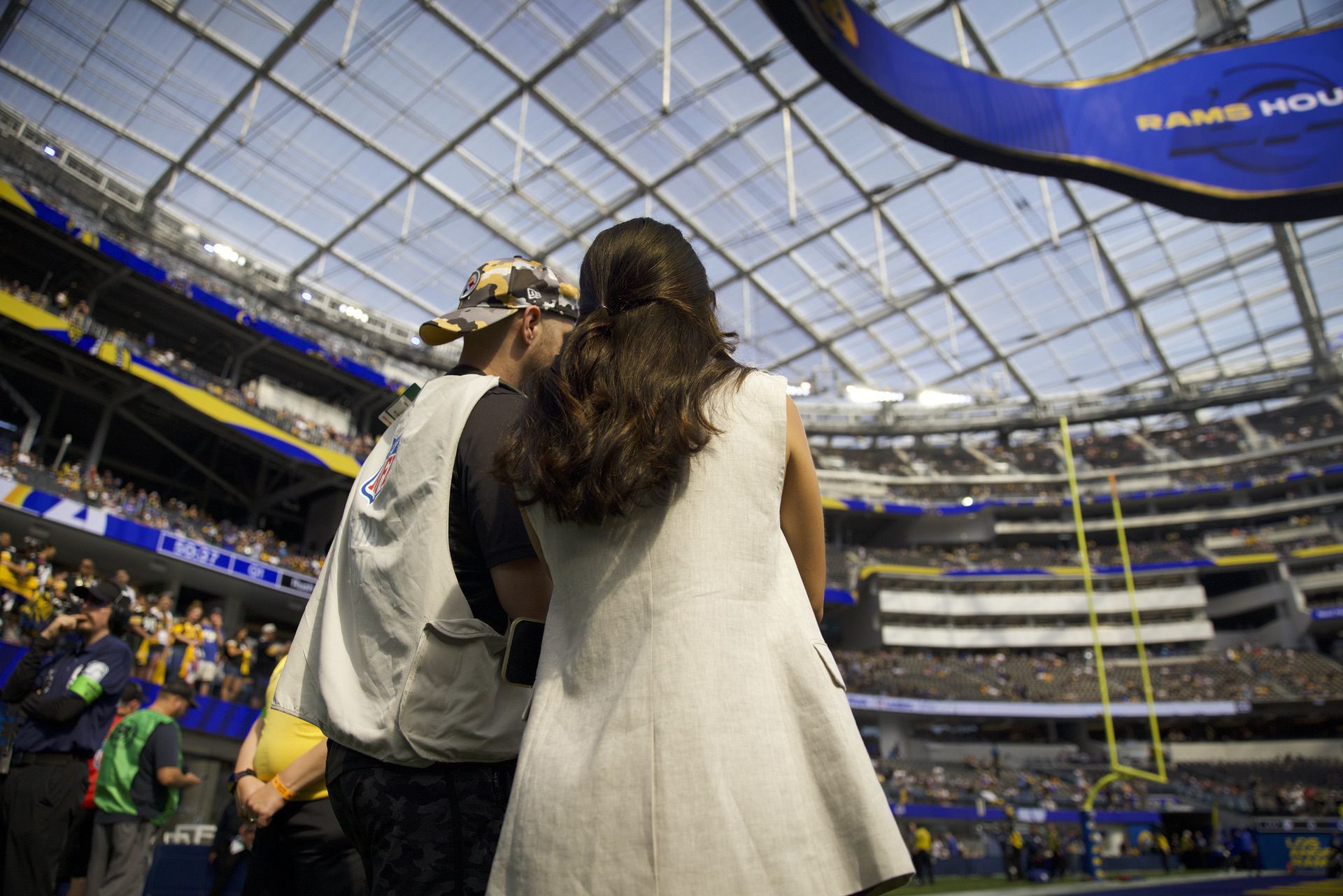 On the sideline — SoFi Stadium, Los Angeles